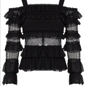 Alexis Karissa black sheer off the shoulder top